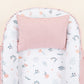 Babynest ve Yastık - Çift Taraflı - Pudra Muslin - Yeşil Çiçekler