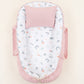 Babynest ve Yastık - Çift Taraflı - Pudra Muslin - Yeşil Çiçekler