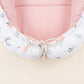Babynest ve Yastık - Çift Taraflı - Pudra Muslin - Yeşil Çiçekler
