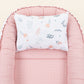 Babynest ve Yastık - Çift Taraflı - Pudra Muslin - Yeşil Çiçekler