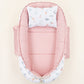 Babynest ve Yastık - Çift Taraflı - Pudra Muslin - Yeşil Çiçekler