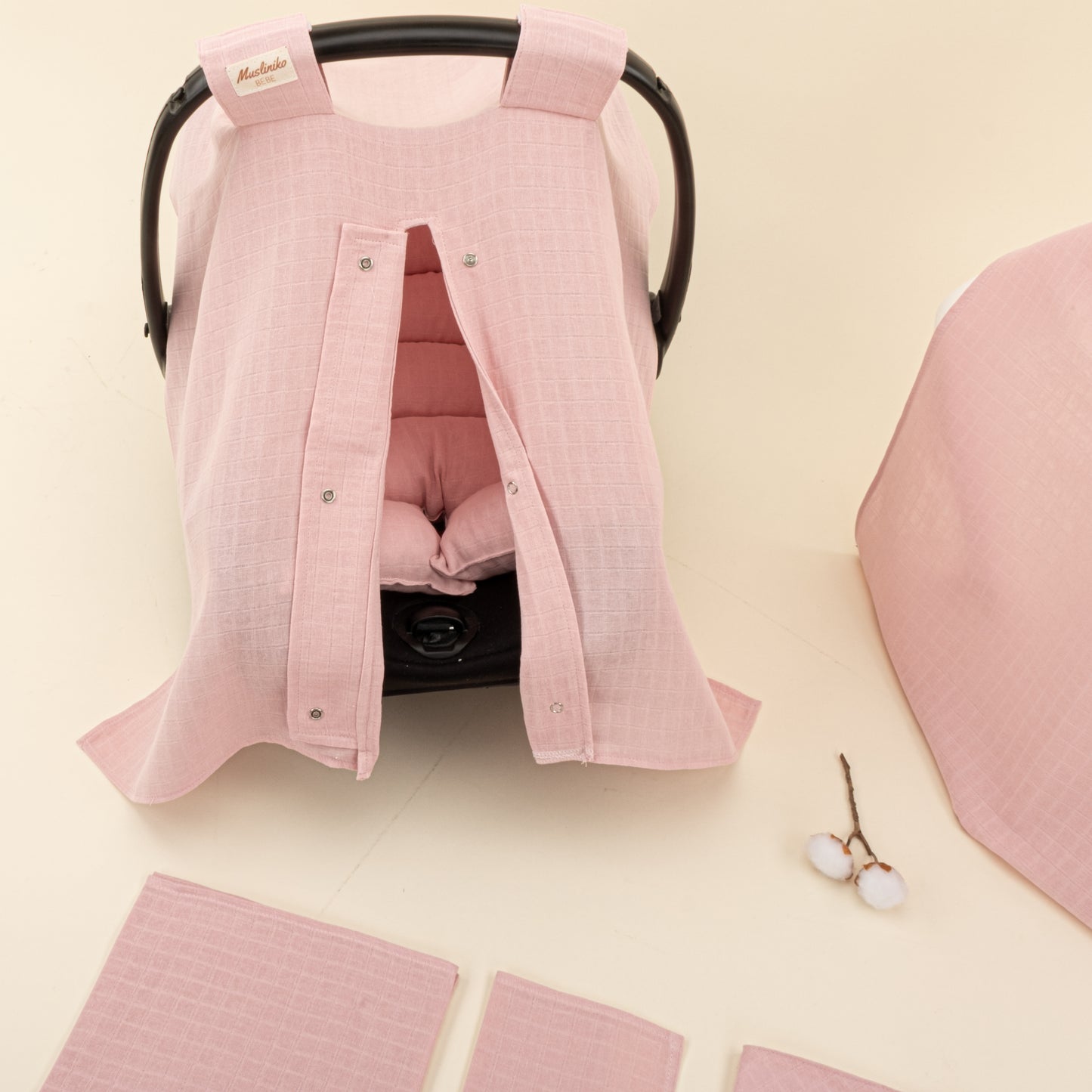 9 Parça Avantajlı Set - Tek Taraflı - Pudra Muslin