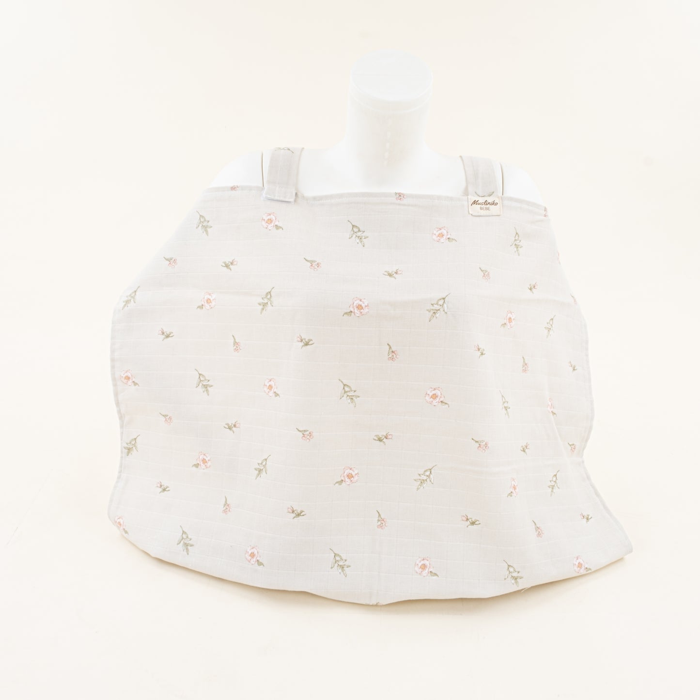 Çift Katlı Muslin Emzirme Önlüğü - Pembe Çiçekler