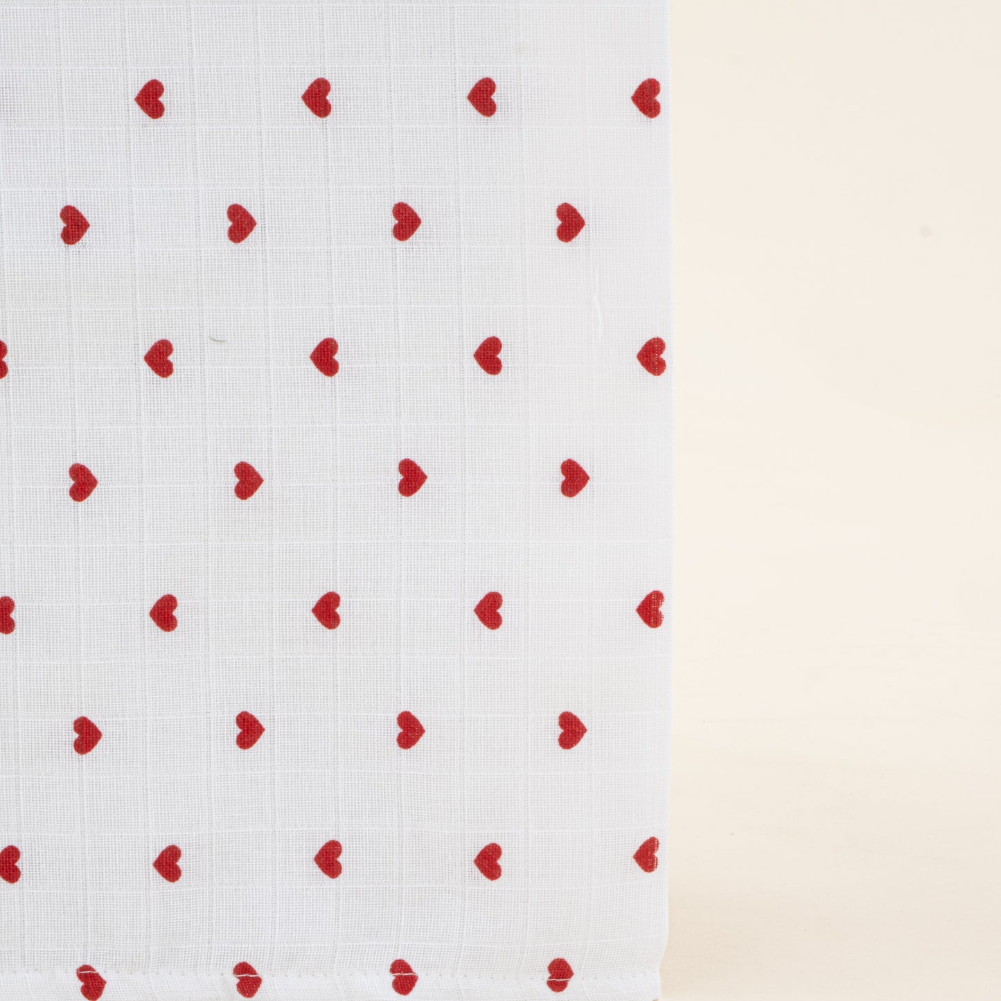 Müslin Örtü - Kırmızı Kalp