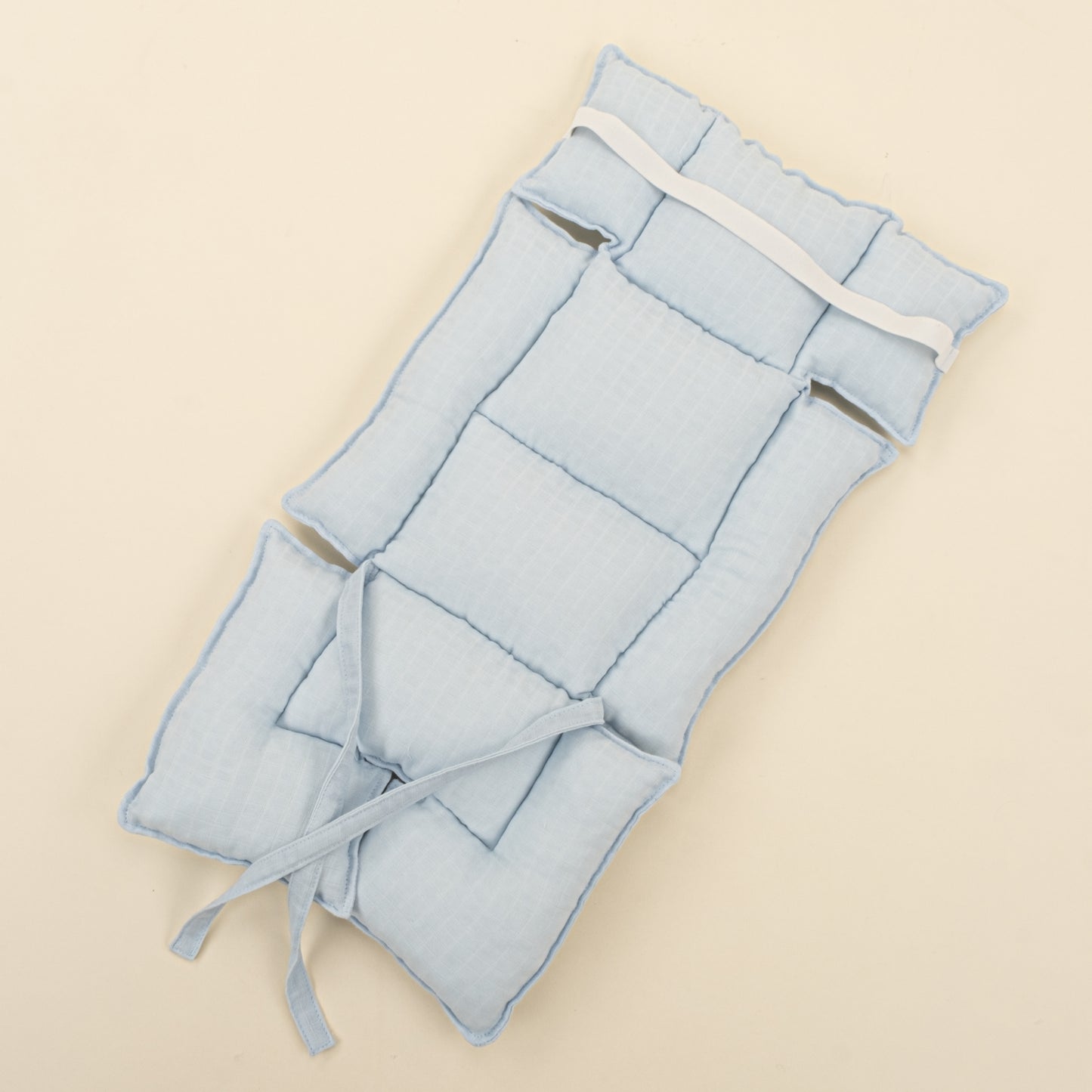 Bebek Arabası Minderi - Bebe Mavi Muslin