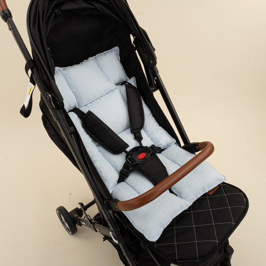 Bebek Arabası Minderi - Bebe Mavi Muslin