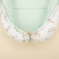 Babynest  ve Yastık - Çift Taraflı - Mint Muslin - Yapraklar