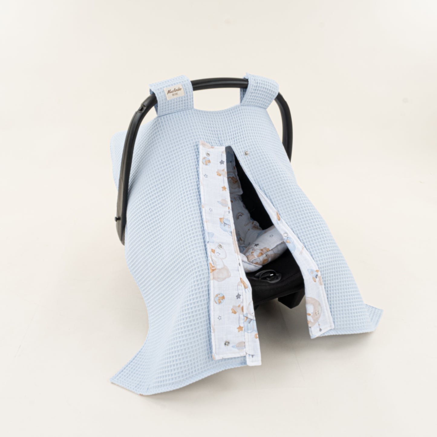 Puset Seti - Çift Taraflı - Bebe Mavi Petek - Uykucu Ördek