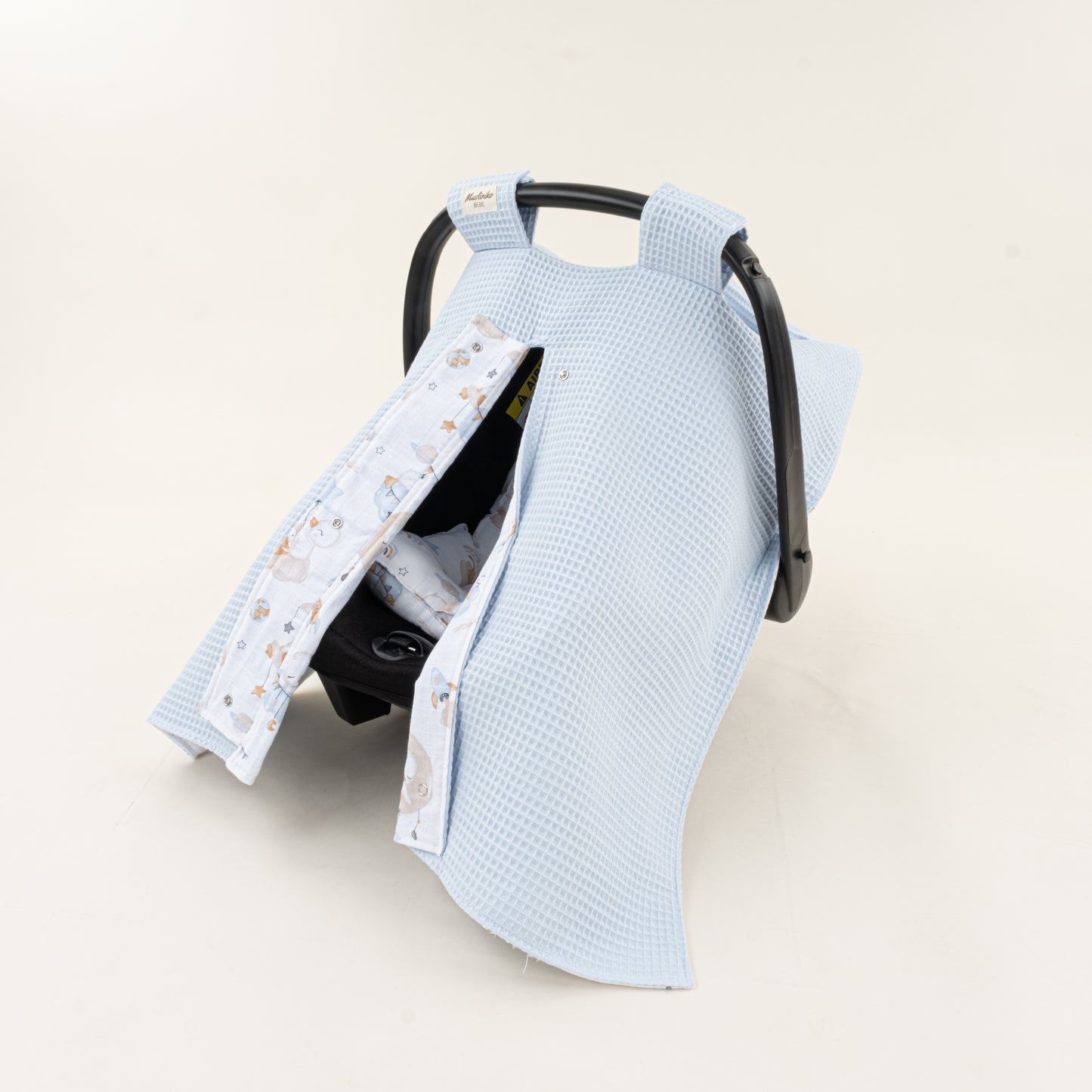 Puset Seti - Çift Taraflı - Bebe Mavi Petek - Uykucu Ördek