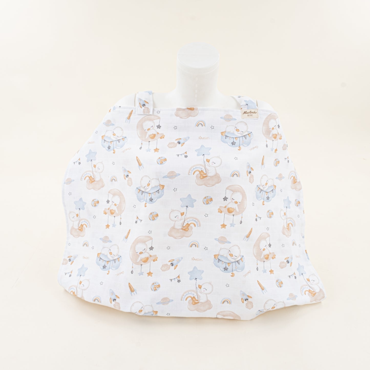 Çift Katlı Muslin Emzirme Önlüğü - Uykucu Ördek