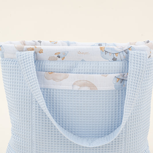 Bebek Bakım Çantası - Bebe Mavi Petek - Uykucu Ördek