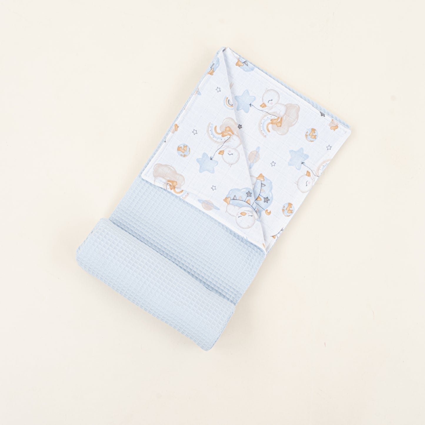 Pike Battaniye - Çift Taraflı - Bebe Mavi Petek - Uykucu Ördek