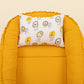 Babynest  ve Yastık- Çift Taraflı - Hardal Petek - Sarı Aslan