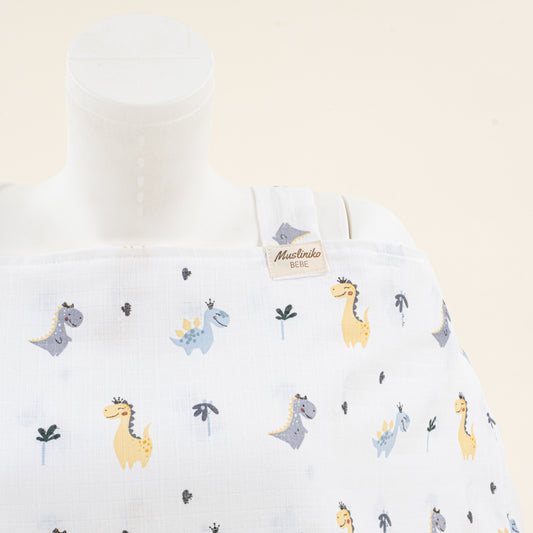 Çift Katlı Muslin Emzirme Önlüğü - Dino