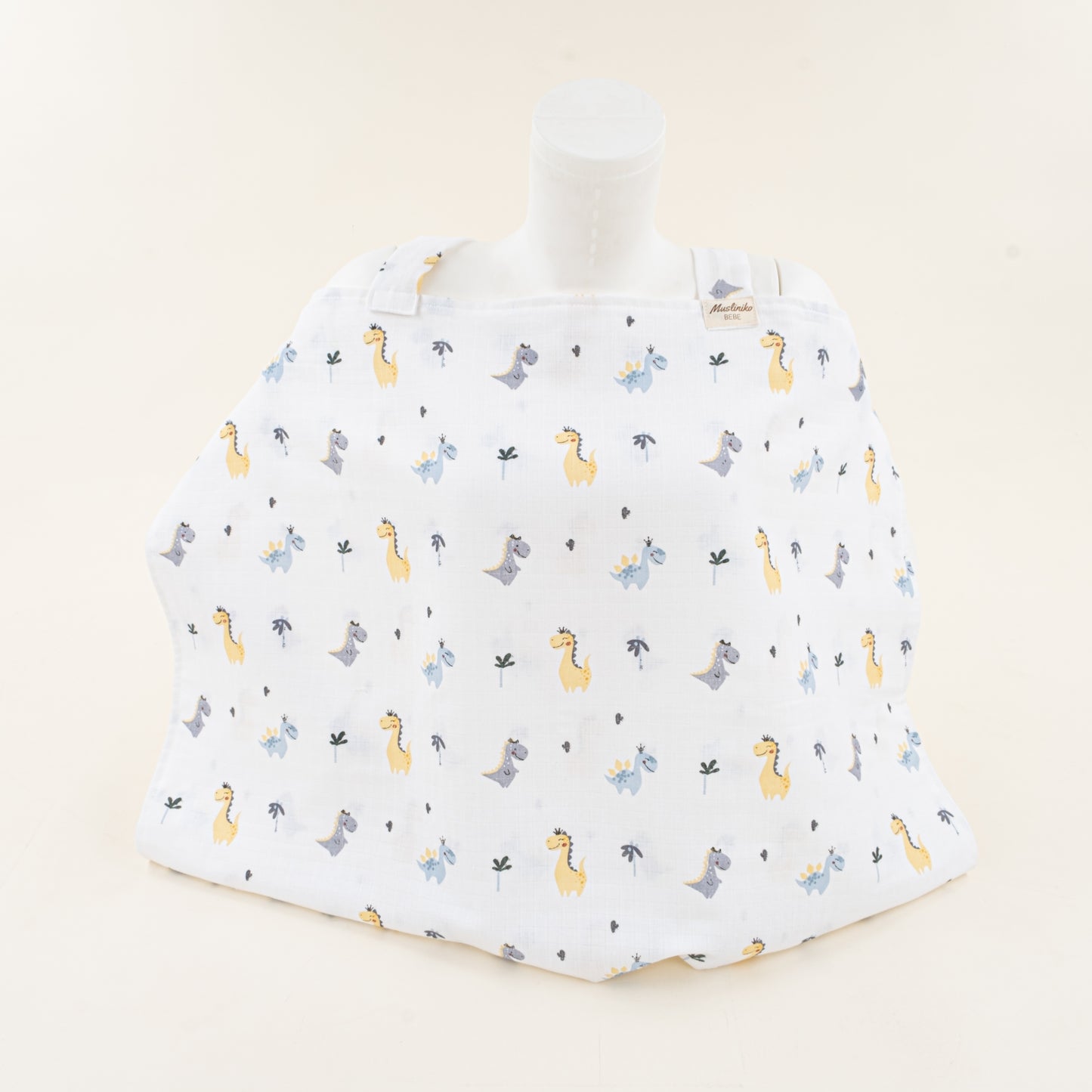 Çift Katlı Muslin Emzirme Önlüğü - Dino