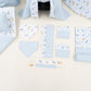 14 Parça Avantajlı Set - Çift Taraflı - Bebe Mavisi Muslin - Dino