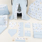 14 Parça Avantajlı Set - Çift Taraflı - Bebe Mavisi Muslin - Dino