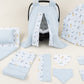 11 Parça Avantajlı Set - Çift Taraflı - Bebe Mavisi Muslin - Dino