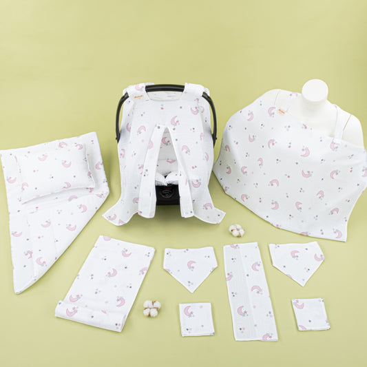 11 Parça Avantajlı Set - Tek Taraflı - Pembe Ay