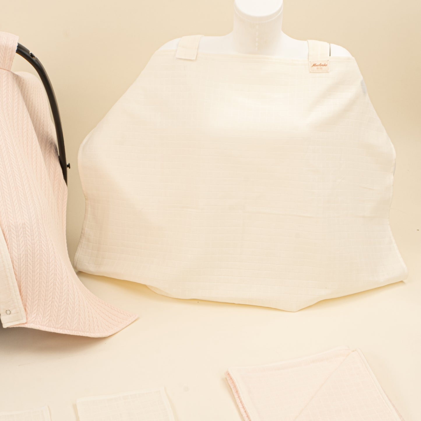 14 Parça Avantajlı Set - Çift Taraflı - Somon Örgü - Krem Muslin