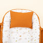 Babynest ve Yastık- Çift Taraflı - Kiremit Muslin - Minik Koyunlar