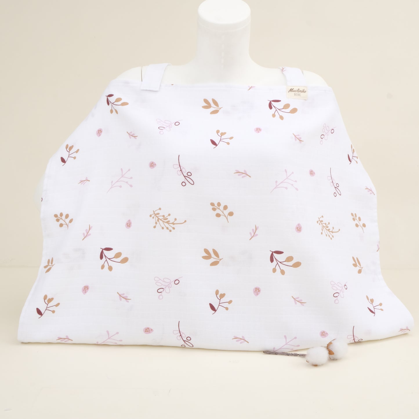 Çift Katlı Muslin Emzirme Önlüğü - Pastel Bahce