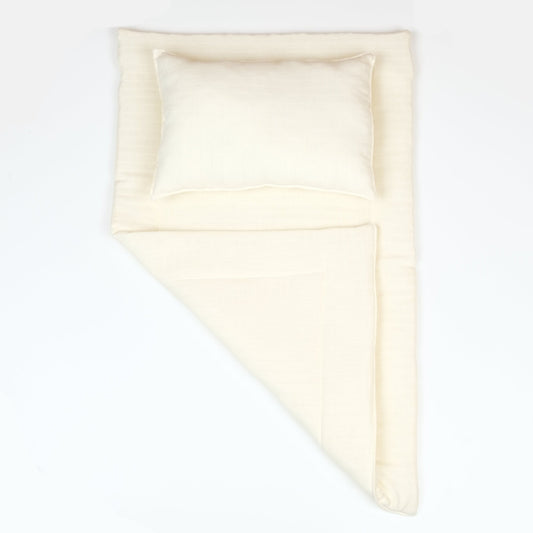 Alt Açma Matı ve Yastık - Krem Muslin