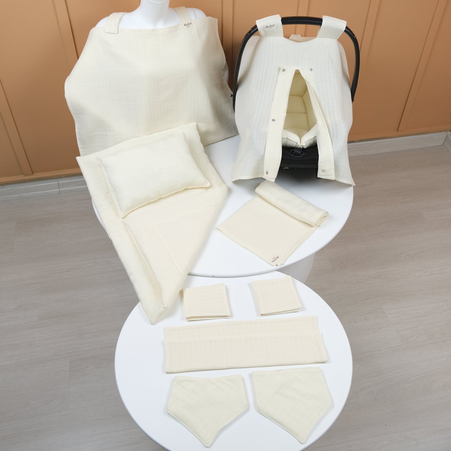 11 Parça Avantajlı Set - Tek Taraflı - Krem Muslin