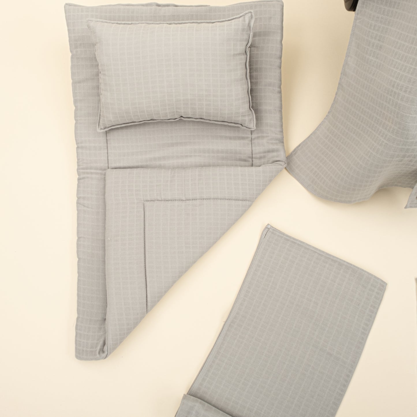 11 Parça Avantajlı Set - Tek Taraflı - Açık Gri Muslin