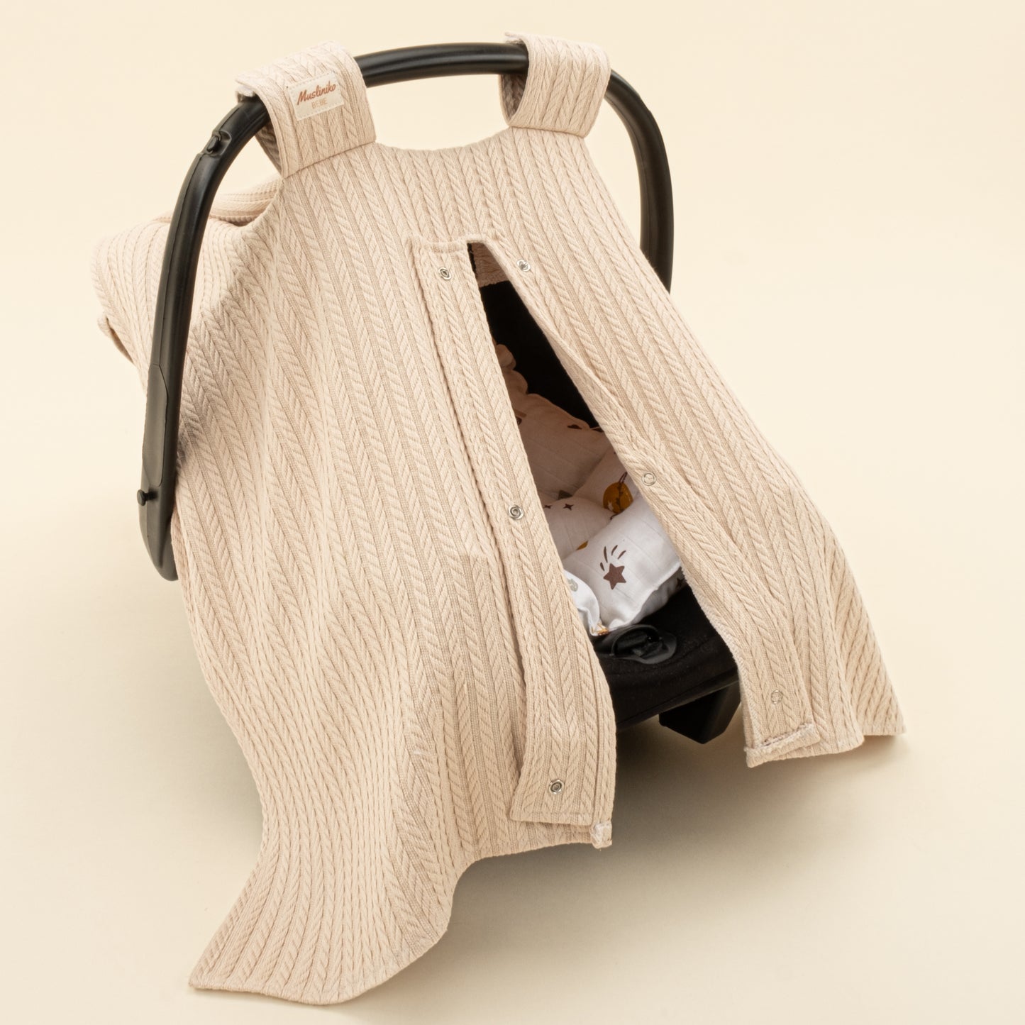 Puset Seti - Tek Taraflı - Sütlü Kahve Örgü - Galaksi ve Harfler