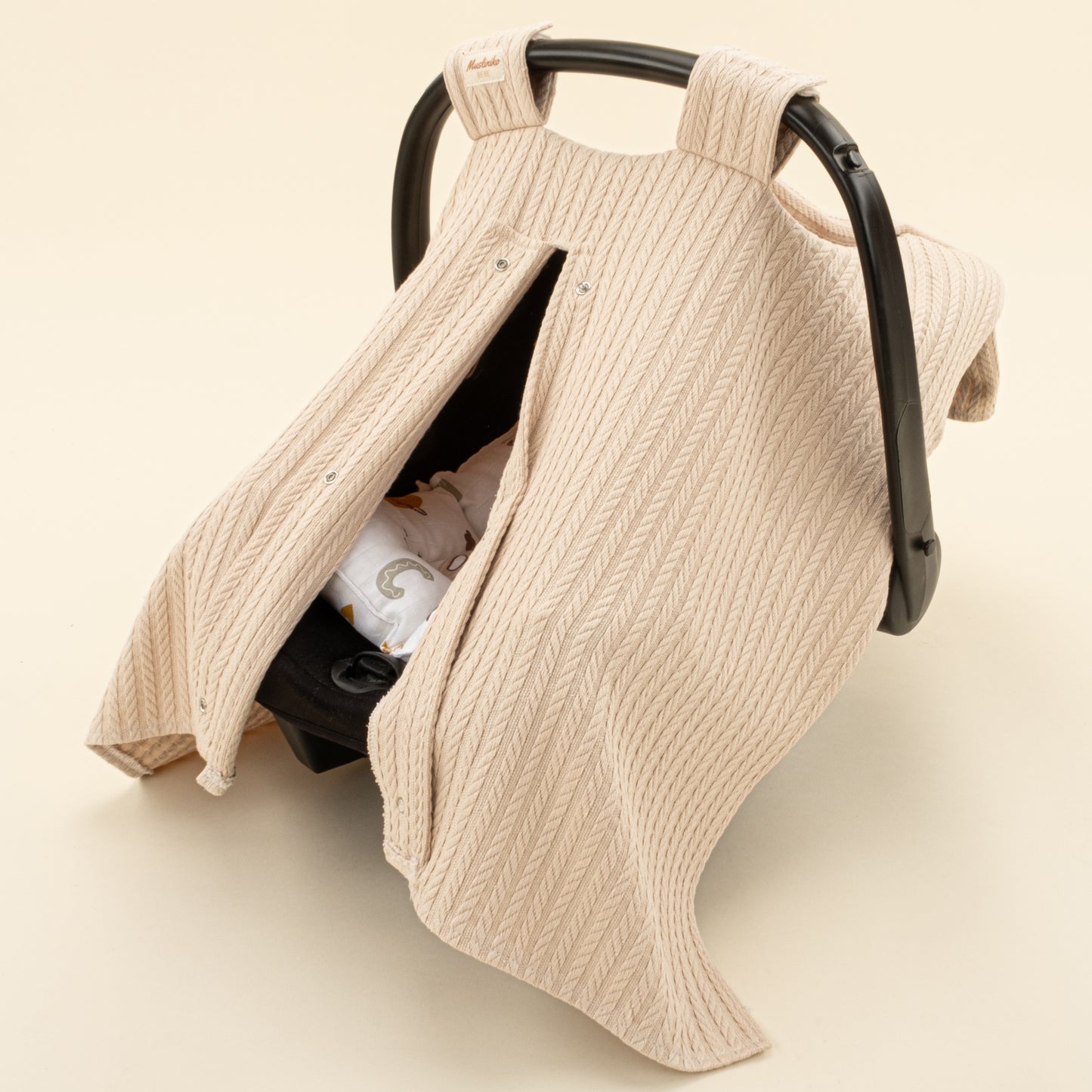 Puset Seti - Tek Taraflı - Sütlü Kahve Örgü - Galaksi ve Harfler