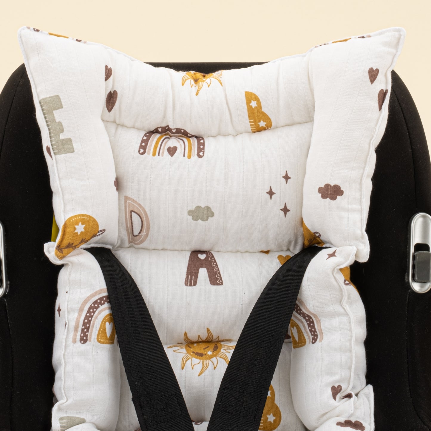 Puset Seti - Tek Taraflı - Sütlü Kahve Örgü - Galaksi ve Harfler