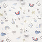 Yuvarlak Babynest ve Yastık - Çift Taraflı - Bebe Mavi Muslin - Mavi Kedi