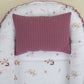 Babynest ve Yastık - Çift Taraflı - Mürdüm Örgü - Pastel Bahce