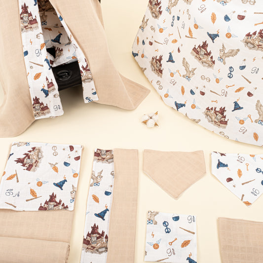 9 Parça Avantajlı Set - Çift Taraflı - Kumsal Beji Muslin - Harry