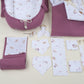 25 Parça Full Set - Çift Taraflı - Mürdüm Örgü - Pastel Bahce