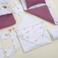 25 Parça Full Set - Çift Taraflı - Mürdüm Örgü - Pastel Bahce
