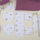 25 Parça Full Set - Çift Taraflı - Mürdüm Örgü - Pastel Bahce
