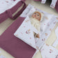 25 Parça Full Set - Çift Taraflı - Mürdüm Örgü - Pastel Bahce