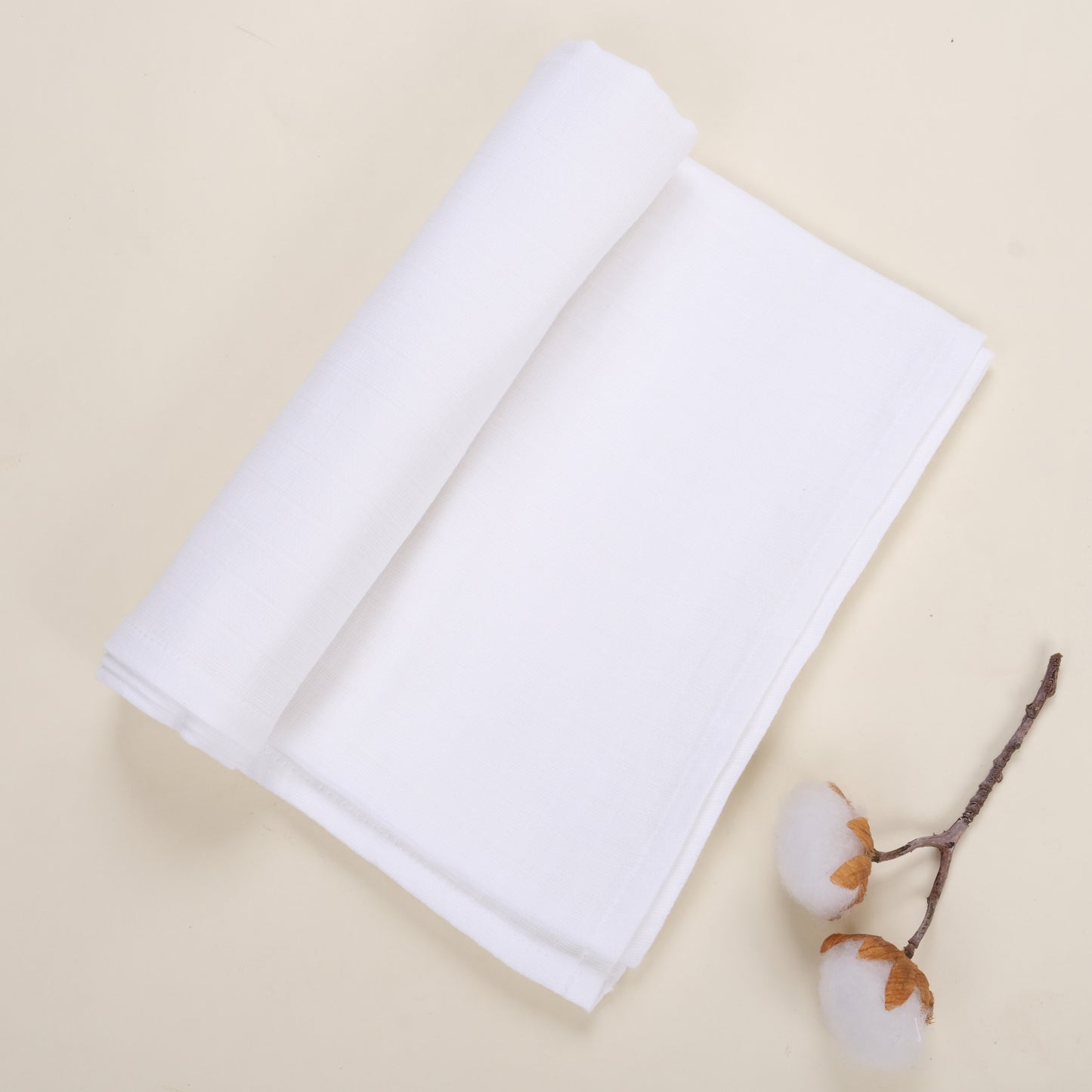 3lü Set - Müslin Örtü - Beyaz - Kahverengi Yıldız - Toprak