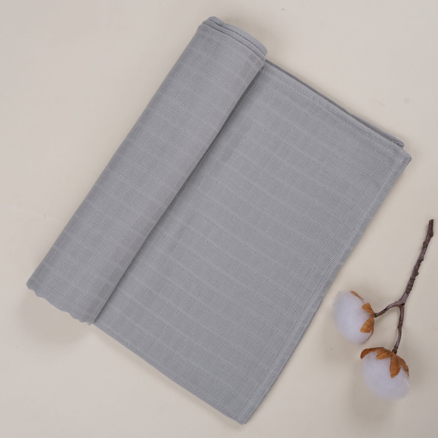 3lü Set - Müslin Örtü - Gri / Beyaz / Gri Ay