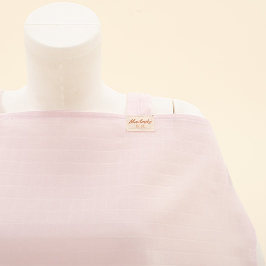 Çift Katlı Muslin Emzirme Önlüğü - Bebe Pembe Muslin