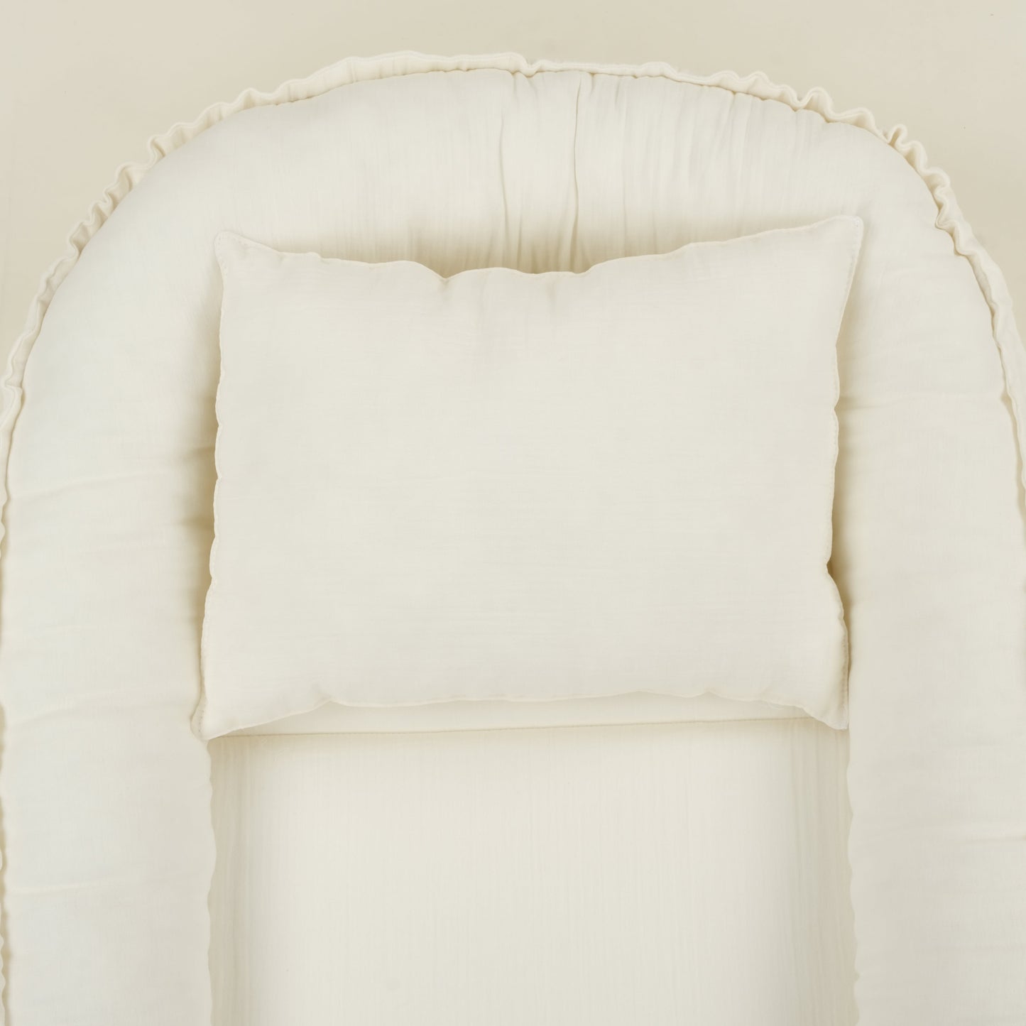 Babynest ve Yastık - Çift Taraflı - İki Katlı Krem Muslin