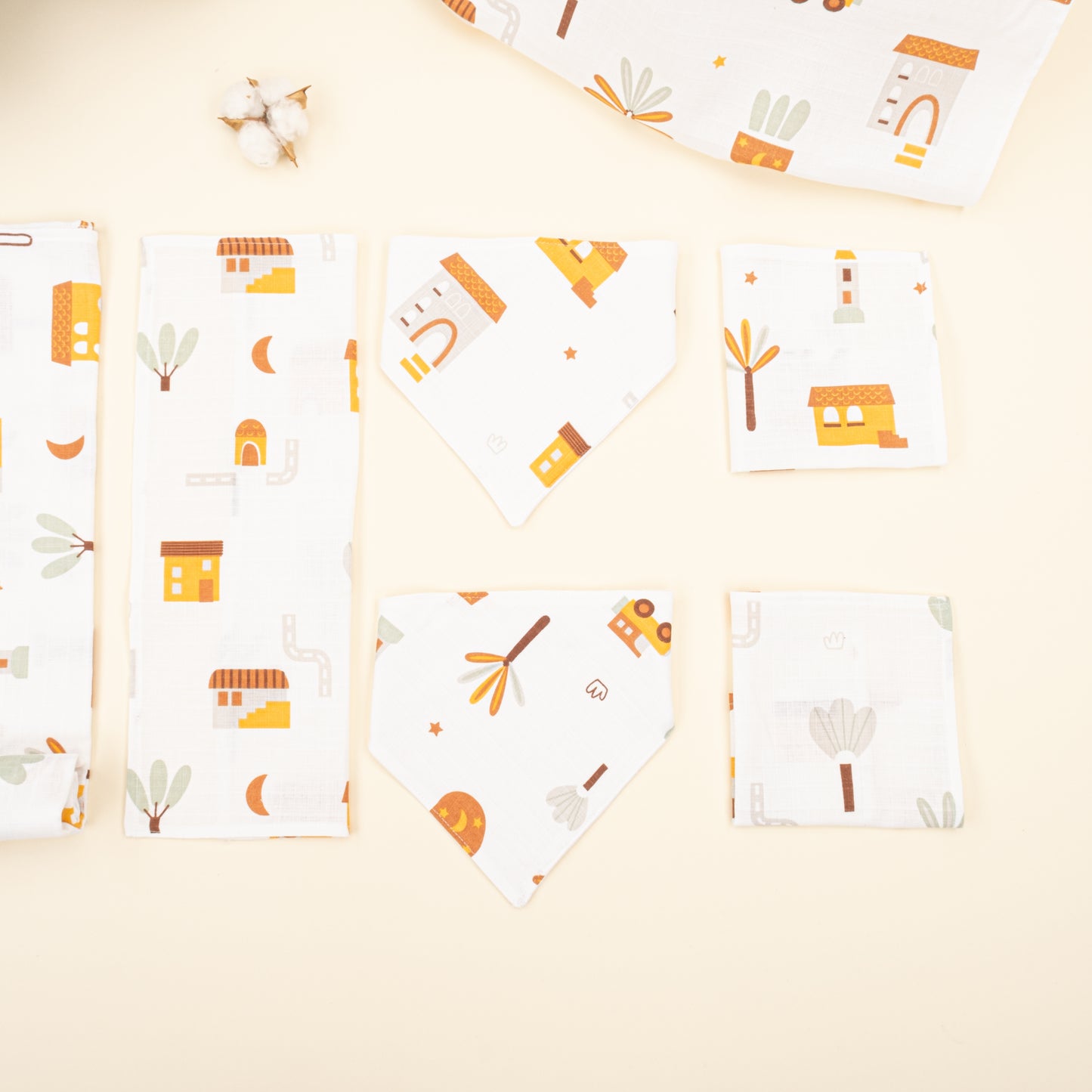 9 Parça Avantajlı Set - Tek Taraflı - Sarı Ev