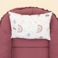 Babynest ve Yastık - Çift Taraflı - Mürdüm Örgü - Pastel Gökkuşağı