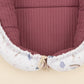 Babynest ve Yastık - Çift Taraflı - Mürdüm Örgü - Pastel Gökkuşağı