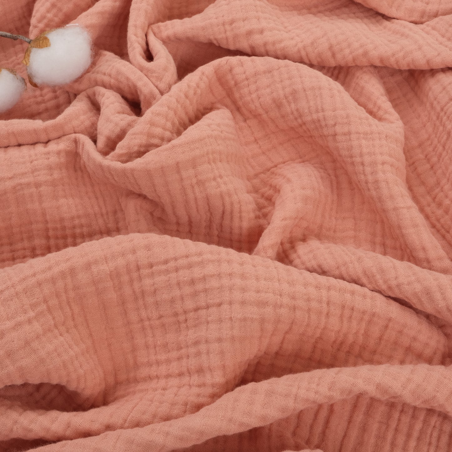 3 lü Bebek Muslin Kundak Set - Dört Katlı Püsküllü Mercan - İki Katlı Bebe Pembe - Pembe Bulutlar