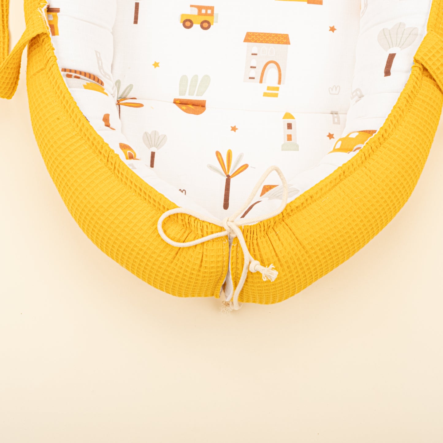 Babynest - Çift Taraflı - Hardal Petek - Sarı Ev