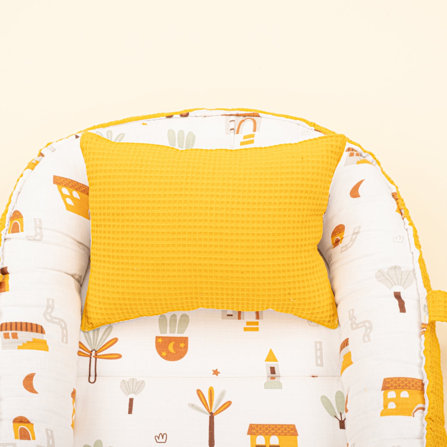 Babynest - Çift Taraflı - Hardal Petek - Sarı Ev
