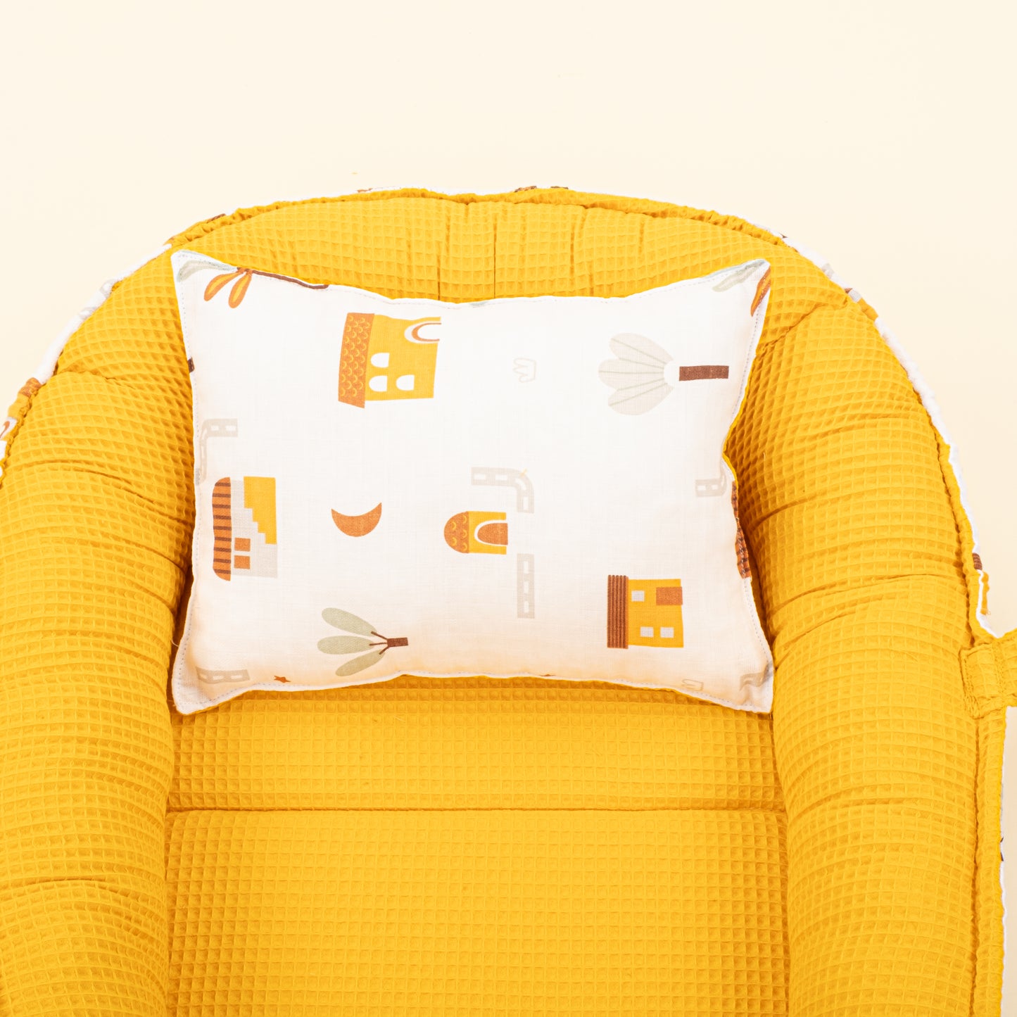 Babynest - Çift Taraflı - Hardal Petek - Sarı Ev